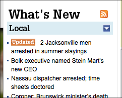 What's new widget on Jacksonville.com